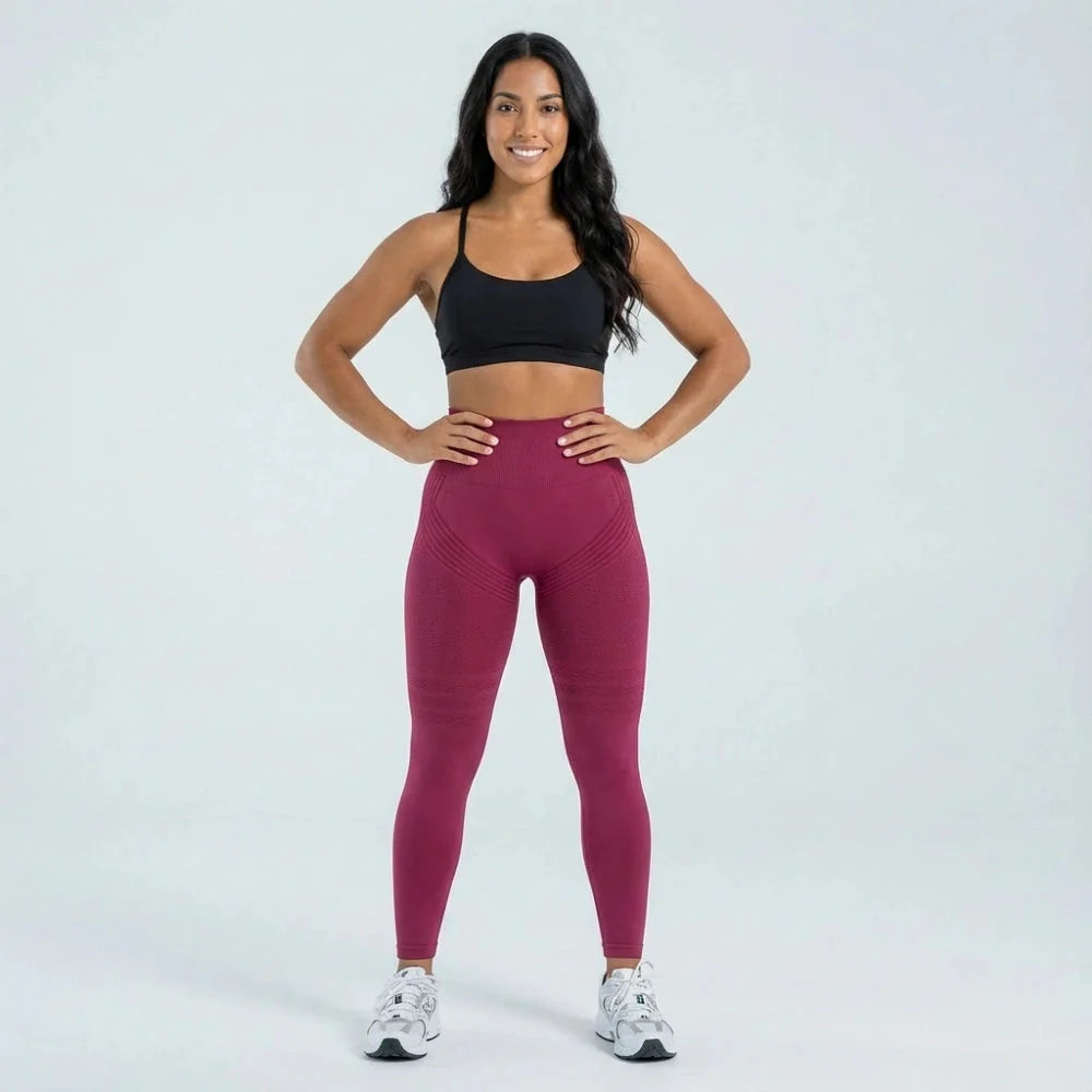 3D Leggings - Burgundy