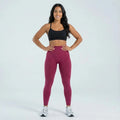3D Leggings - Burgundy