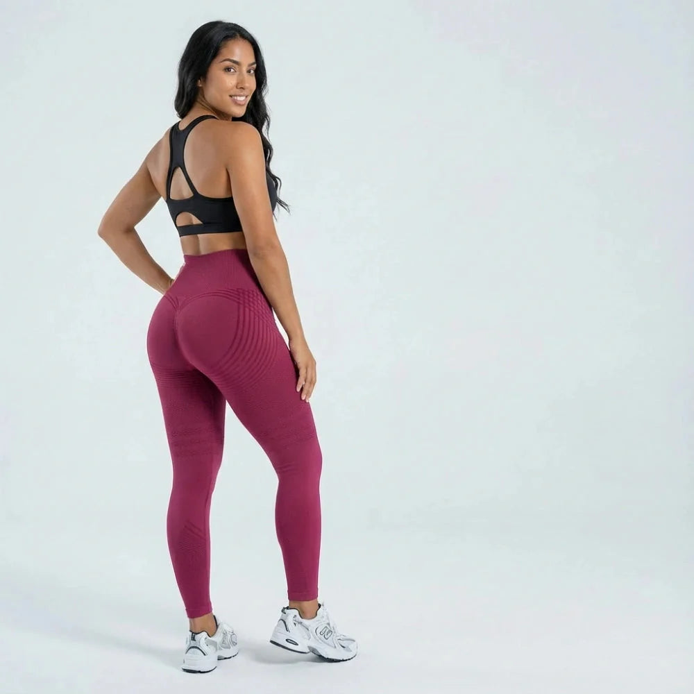 3D Leggings - Burgundy