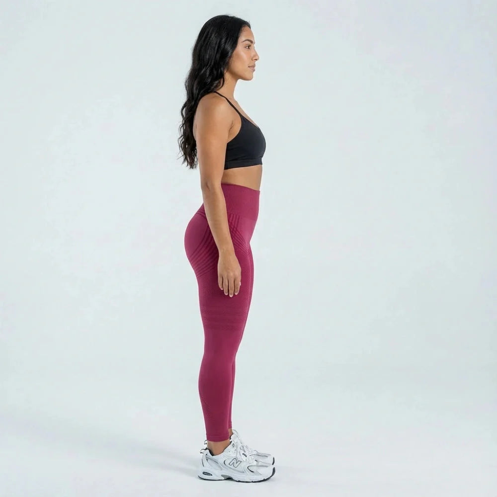 3D Leggings - Burgundy