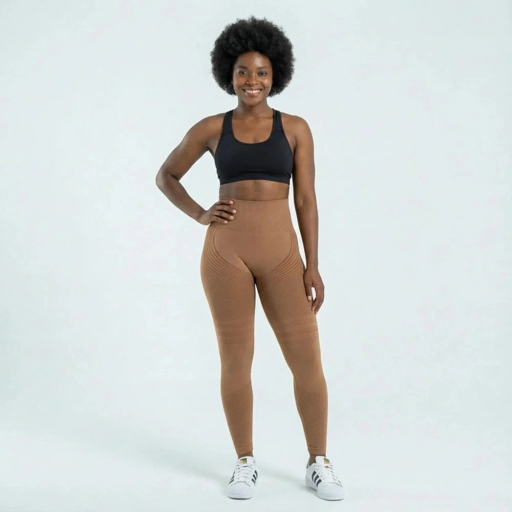 3D Leggings - Brown Coffee