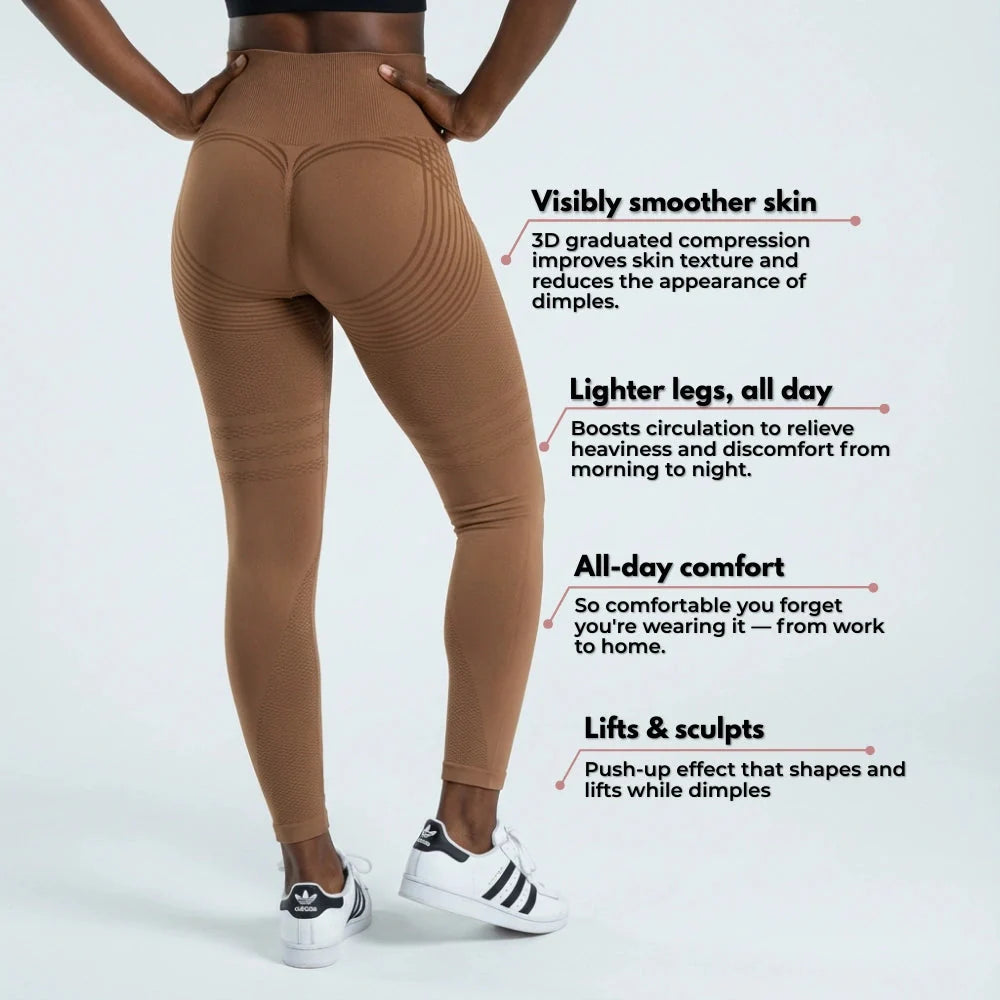 3D Leggings - Brown Coffee