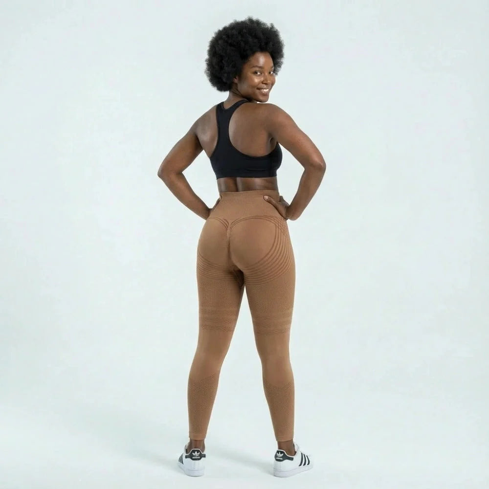 3D Leggings - Brown Coffee