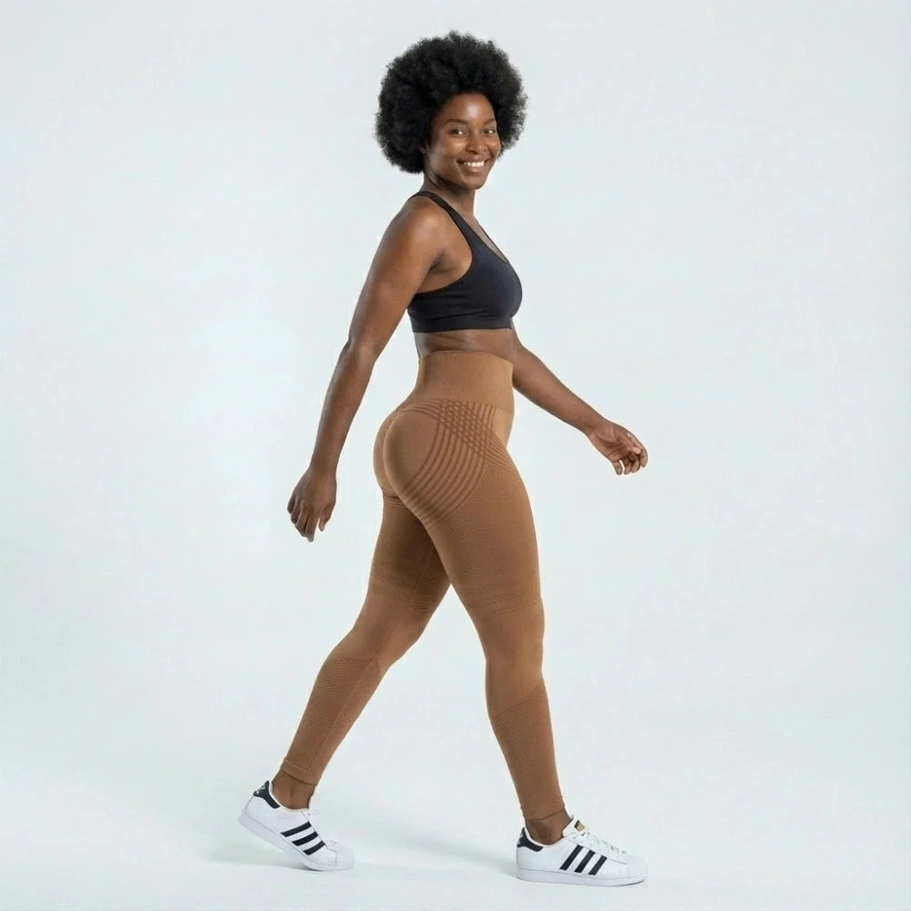 3D Leggings - Brown Coffee