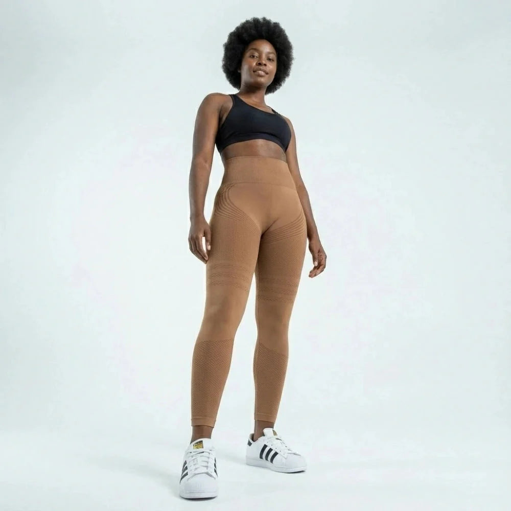 3D Leggings - Brown Coffee